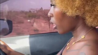 Naked Driving While Playing With My Big Tits & Pussy With Car Windows Down As Strangers Watch